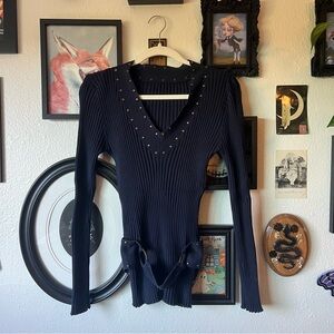 vintage y2k grunge studded sweater